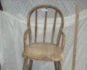 vintage wooden childs high chair sturdy . would look great with a doll or on patio with plant