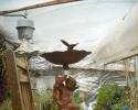 cupid vintage iron bird bath