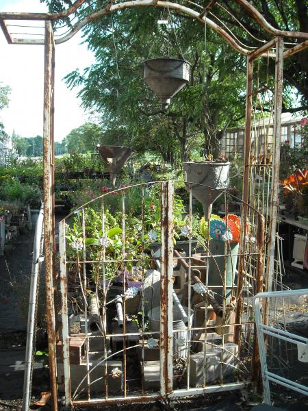 vintage metal arch garden gate